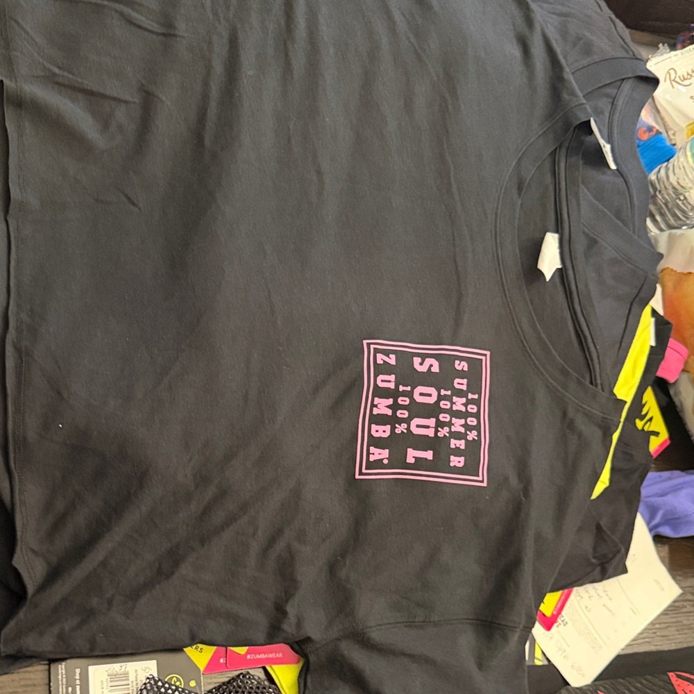 Zumba Fitness Black and Pink Tunic Top